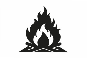bonfire silhouette vector illustration