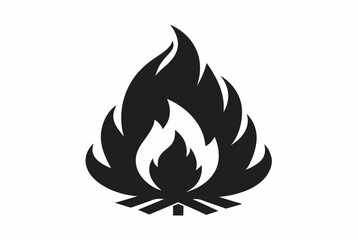 bonfire silhouette vector illustration