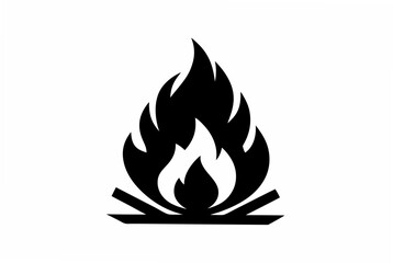 bonfire silhouette vector illustration