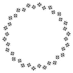 Simple Black Floral Frame, Vintage, Wedding Frame, EPS 10, Luxury Black Border, Elegant Circle