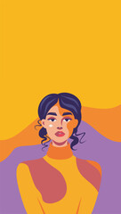 Vector illustration banner of beautiful woman. Abstract vector wall drawings banner. Modern minimalist illustrations flat style for interior and web design. Feminism concept. Women's day.