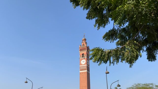 A pan shot of Ghanta ghar at Husainabad in Lucknow, India

