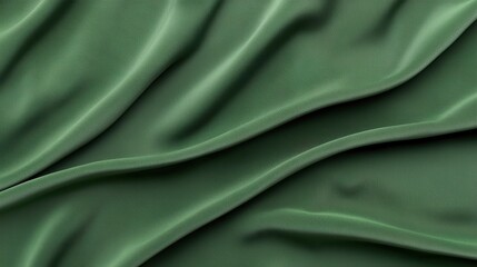 Obraz premium Elegant green fabric waves creating a smooth, flowing texture perfect for backgrounds and design elements.