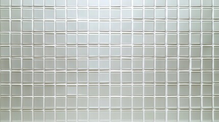 Fototapeta premium A sophisticated and modern white ceramic tile wall texture with a seamless, even mosaic pattern that brings a refined minimalist feel, ideal for elevating the design of a kitchen or bathroom