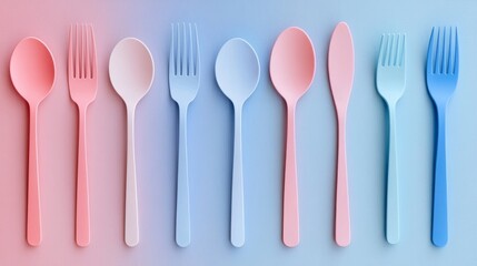 A minimalist catering icon set with a fork, spoon, knife, and chef hat on a simple solid background, great for restaurant, cafe, and food-related designs that require a modern, clean style