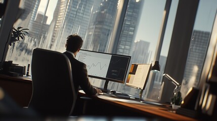   Interactive Interface: A Hand Touching a Futuristic Control Panel Displaying Complex Data and Visualizations, Emphasizing Human-Computer Interaction and Technological Advancement.