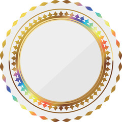 ゲーミングエンブレム　ホワイト＆レインボーゴールド