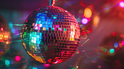 Fototapeta premium disco ball with lights