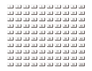 長方形と立体を使った数字のデザイン 1~100