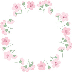 かわいい桜の花の円形フレーム