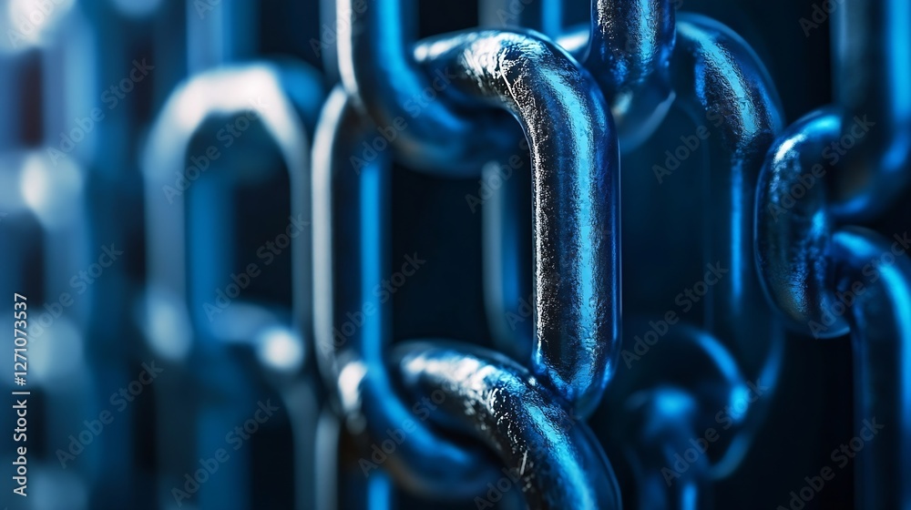 Aufkleber close up view of metallic chains highlighting the strength and durability of industrial equipment : 