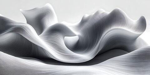 Obraz premium Abstract Forms, Soft Curves, Light Gray