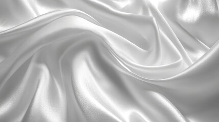 Obraz premium Exquisite white satin textile with a delicate, flowing touch and stylish drape, perfect for various fashion and interior design creations