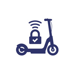 smart lock for a kick scooter icon on white