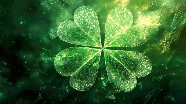 Beautiful clover leaves on shiny background. Selective focus. Nature.