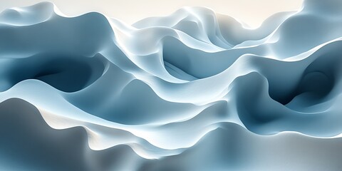 Fototapeta premium Abstract Flowing Blue and White Shapes