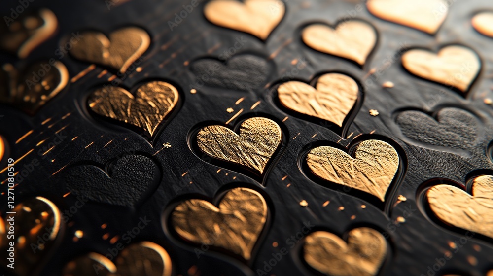 Fototapete a minimalist valentine background with elegant typography and heart patterns.