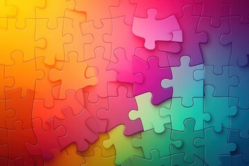Colorful Vibrant Puzzle Pieces in Abstract Background Design