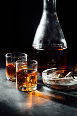 whiskey and cigar