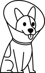 Fototapeta premium 넥카라 강아지 흑백