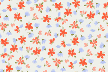 Cute feminine seamless pattern with tiny flowers.