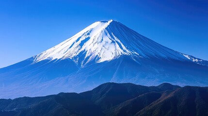 Spectacular Mount Fuji stands majestically in the Japanese Alps, an icon of Japan's natural beauty and a renowned landmark for travelers.