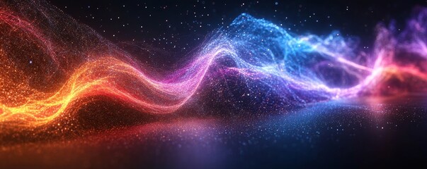 Energy Waves Flowing in a Colorful Stream, Generative AI