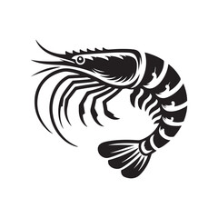vector illustration of an  shrimp fish