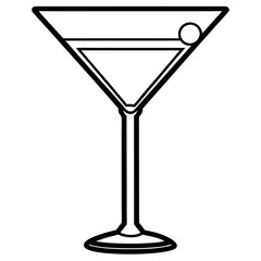 Modern Martini Glass Vector Art