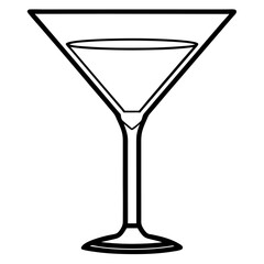 Modern Martini Glass Vector Art