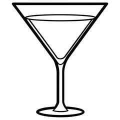 Modern Martini Glass Vector Art