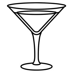 Modern Martini Glass Vector Art