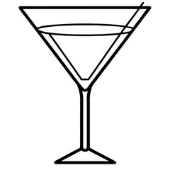 Modern Martini Glass Vector Art