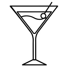 Modern Martini Glass Vector Art
