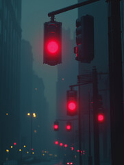 Eerie atmosphere in a city ruled by artificial intelligence