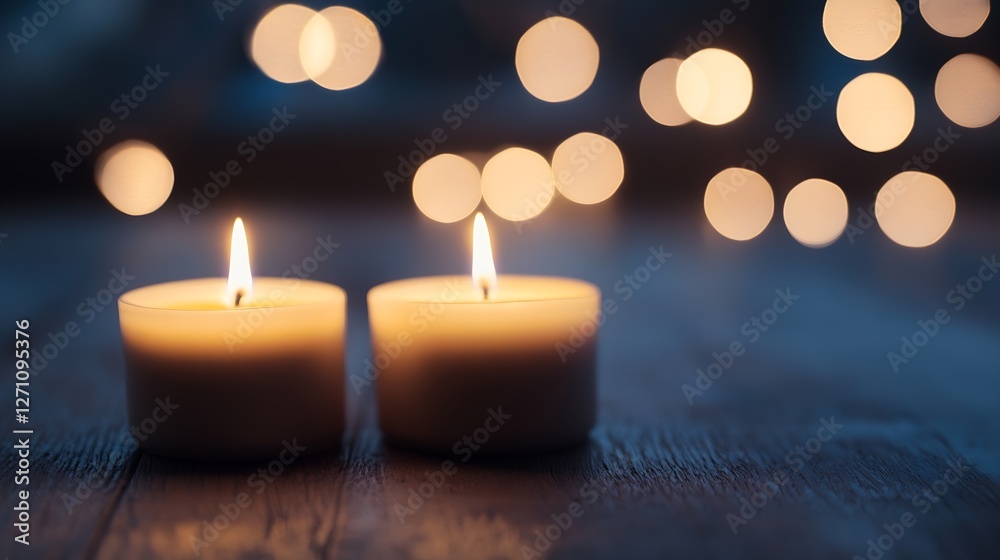 Leinwandbilder Cozy Candlelight with Soft Focus Creating a Warm and Inviting Atmosphere : Generative AI