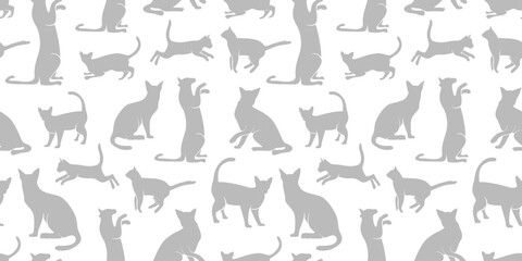 cat pattern background. cat silhouette pattern background. Seamless pattern with silhouettes of cats.