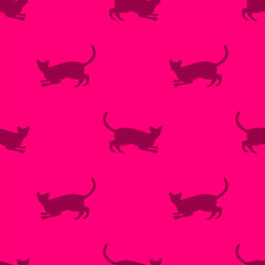 cat pattern background. cat silhouette pattern background. Seamless pattern with silhouettes of cats.