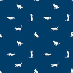 cat pattern background. cat silhouette pattern background. Seamless pattern with silhouettes of cats.