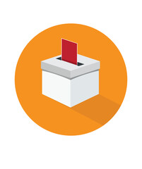 Ballot Box And Politics Election Flat Design icon