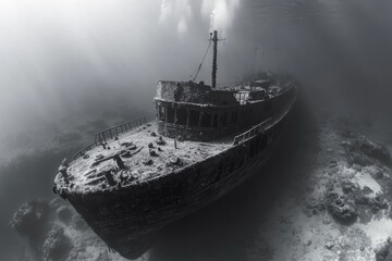 A boat sitting peacefully in the water