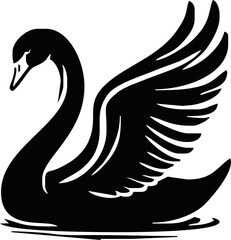 Swan vector flat icon. Isolated swan bird emoji illustration
