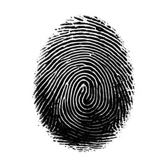 Close up of a black fingerprint highlighting identity and security with unique biometric data