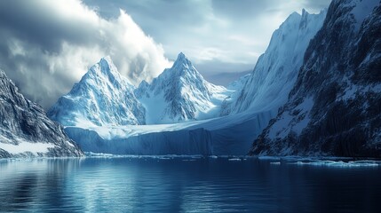 Naklejka premium Norway, with their deep blue waters and towering cliffs, create a breathtaking Arctic paradise.