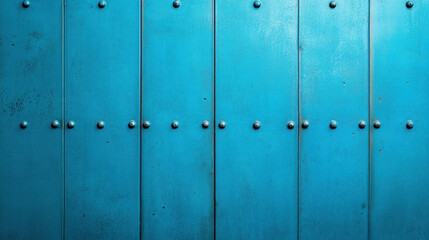 Obraz premium vibrant blue metal background with vertical panels and decorative rivets creates striking visual. texture and color evoke sense of modernity and industrial design