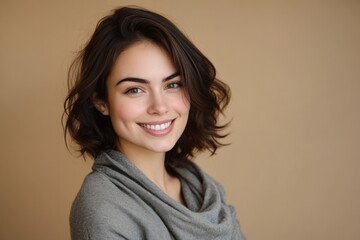 Fototapeta premium A happy woman with a smile on her face