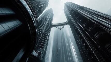 Obraz premium The sleek, ultra-modern skyscrapers of Kuala Lumpur define Malaysia futuristic cityscape