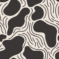 Comic geometric texture background. Organic shape, lines seamless pattern.