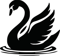 Fototapeta premium Swan vector flat icon. Isolated swan bird emoji illustration