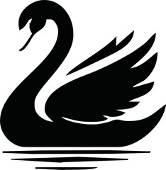 Swan vector flat icon. Isolated swan bird emoji illustration